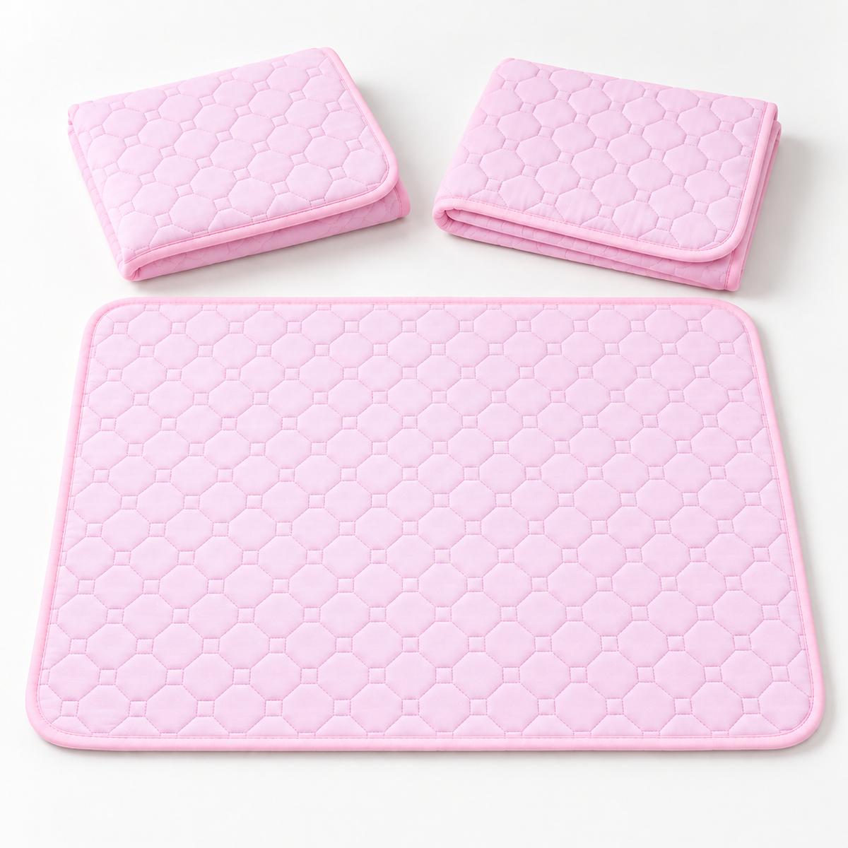 Soft Pink KoloPad 3-Pack: one pad open and two folded